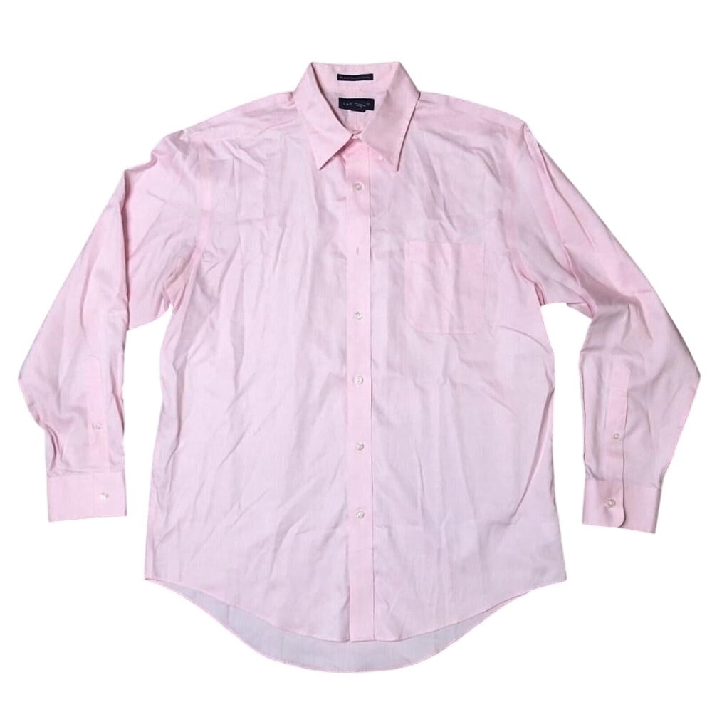 Lands End Button Up Pink Size 16-34 Supima Cotton Preppy Pastel Easter Spring‎
